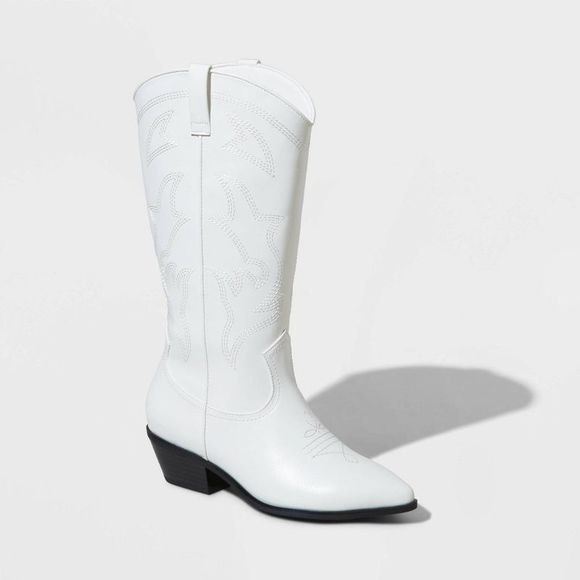 Wild Fable Shoes - Women's Brynley Western Boots - Wild Fable Off-White 8